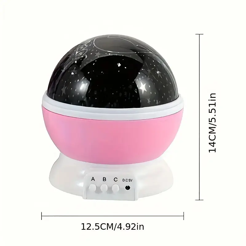 Compacte kinderlamp met sterrenprojector, zorgt voor een ontspannen sfeer en mooie sterrenhemel in de slaapkamer.