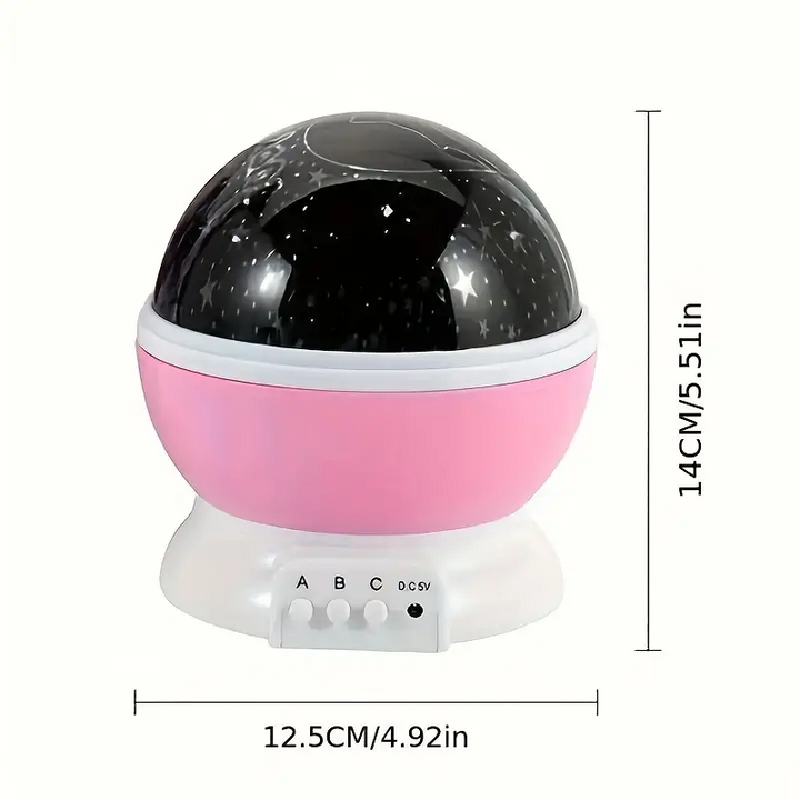 Compacte kinderlamp met sterrenprojector, zorgt voor een ontspannen sfeer en mooie sterrenhemel in de slaapkamer.