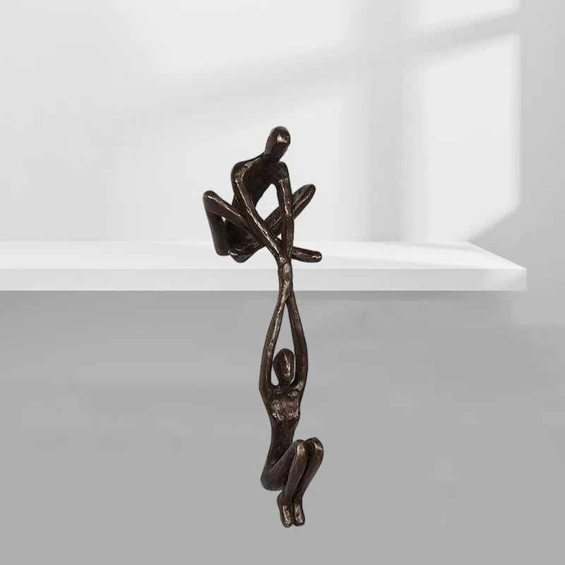Uniek abstract liefdesbeeldje van hars, 'Liefde & Balans'. Perfecte moderne woondecoratie sculptuur.
