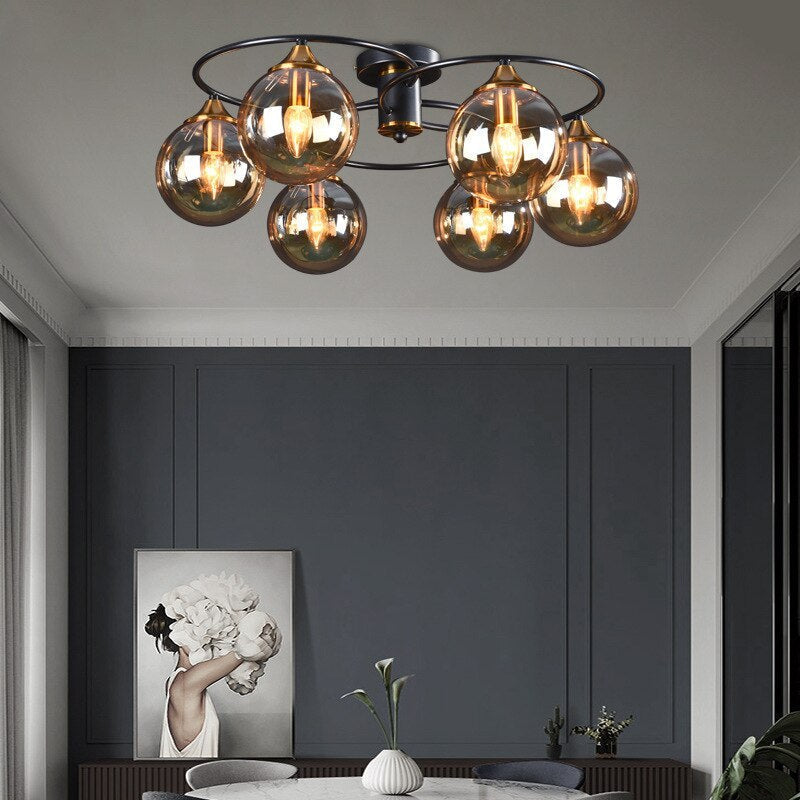 LumiAura design plafondlamp met LED verlichting en chique rookglas, een tijdloze toevoeging.