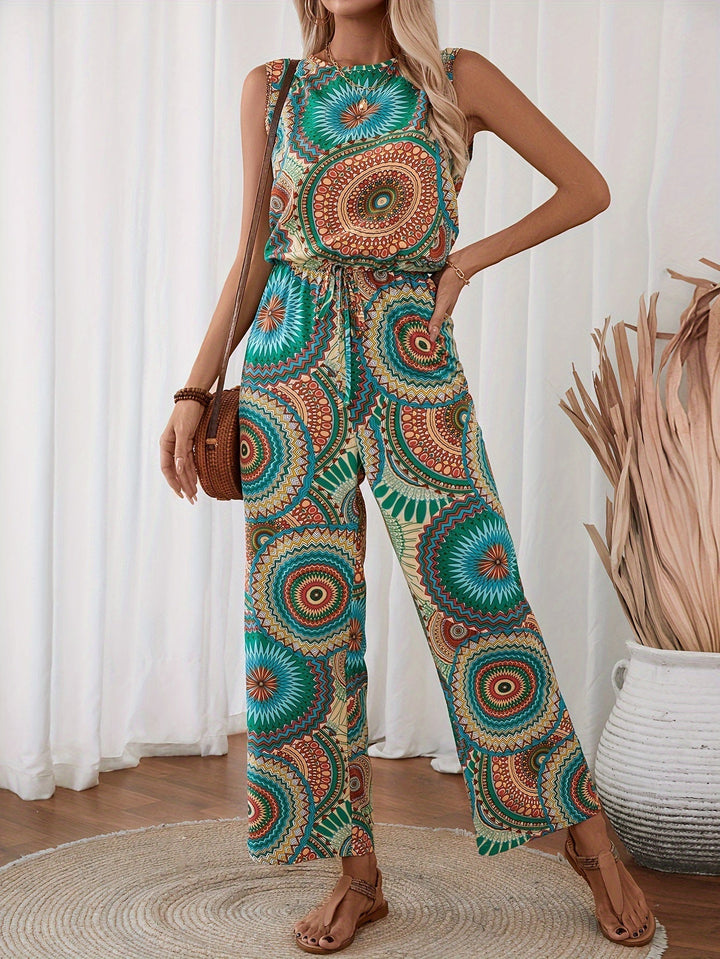 Vrouwenmode: zomer overall met mandala-print, perfect voor een casual outfit of vakantie.