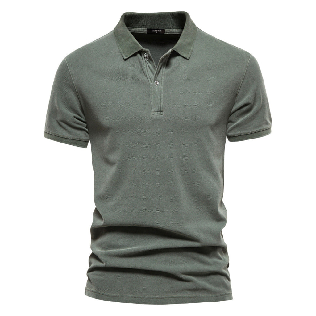 Comfortabel effen groen heren zomer T-shirt (CJ26) met korte mouwen, ideaal voor casual lente outfits.