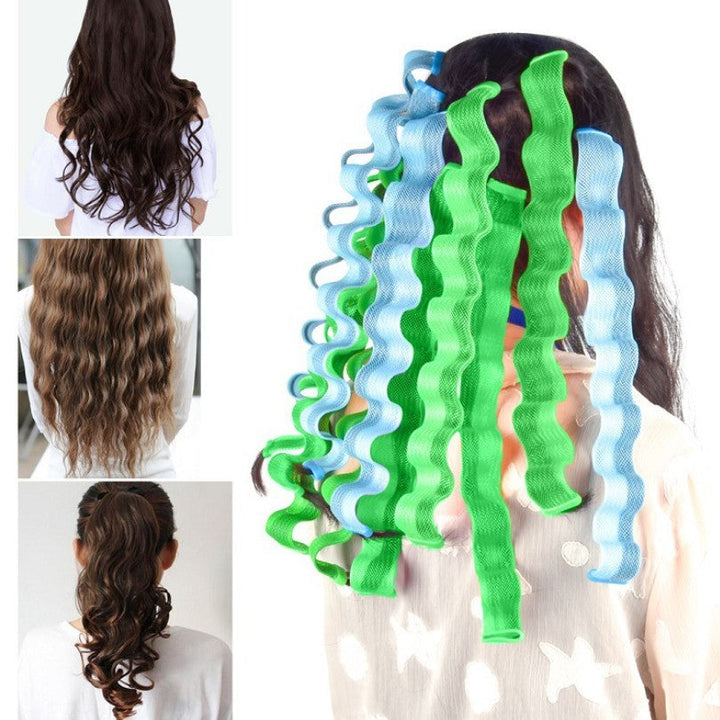 Flexibele haarkrullers voor comfortabel slapen en mooie, veerkrachtige krullen zonder schade.
