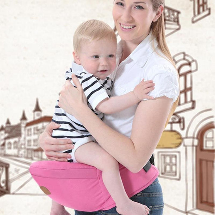 Detail van comfortabele baby heupzitje met antislip oppervlak, veilig voor baby en kind.