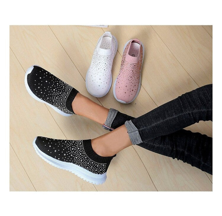 Trendy dames sneakers met strass voor een modieuze look; ideaal voor elke gelegenheid.
