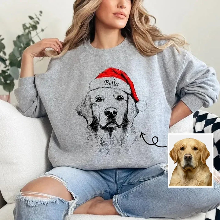 Originele kersttrui met huisdierportret. Een uniek en persoonlijk kerstcadeau voor iedereen.