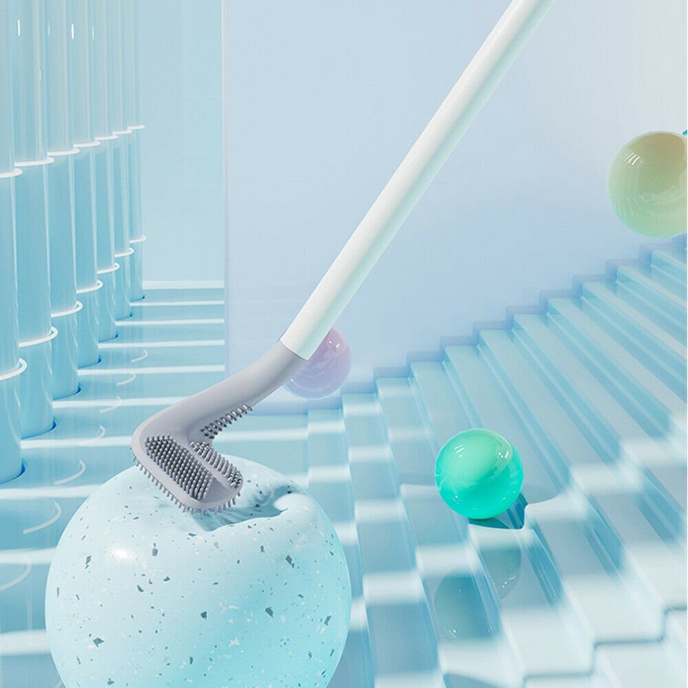 Hoogwaardige siliconen toiletborstel, flexibel en duurzaam, voor effectieve badkamer hygiëne.
