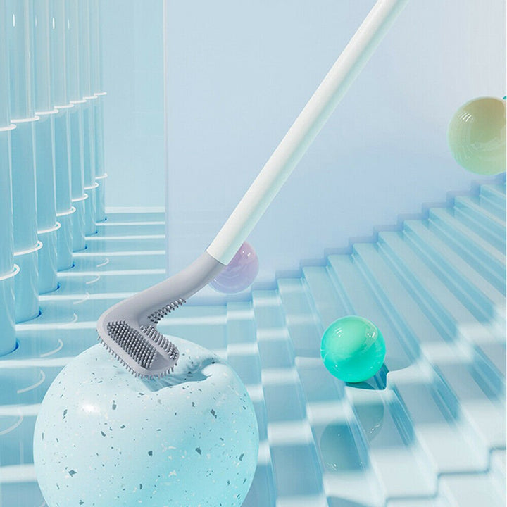 Hoogwaardige siliconen toiletborstel, flexibel en duurzaam, voor effectieve badkamer hygiëne.