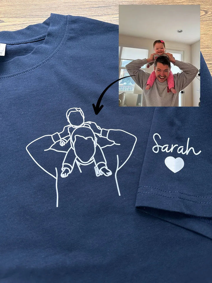 Gepersonaliseerde heren hoodie met geborduurde foto, ideaal Vaderdag cadeau voor papa of elke man.