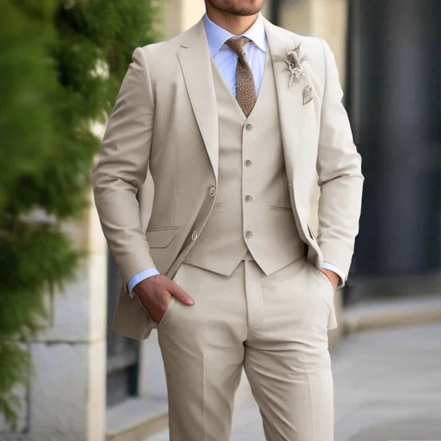 Nette heren pantalon, comfortabel en stijlvol, passend bij de blazer en het vest van het driedelige pak.