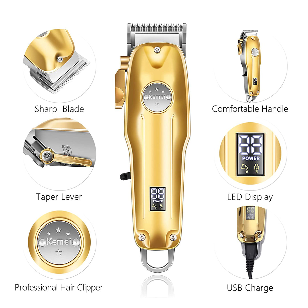 USB-oplaadbare haartrimmer voor draadloos gebruik en gemakkelijk reizen, altijd klaar voor grooming.