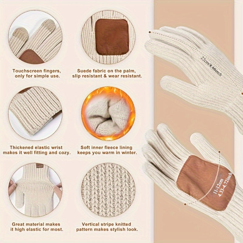 Stijlvolle winterset: Unisex gebreide muts, sjaal en handschoenen, een must-have voor elke winter outfit.
