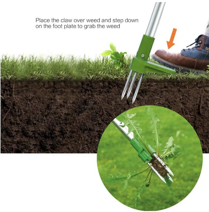 Ergonomisch tuingereedschap: staande onkruidverwijderaar voor moeiteloos en efficiënt onkruid wieden. Nooit meer bukken!
