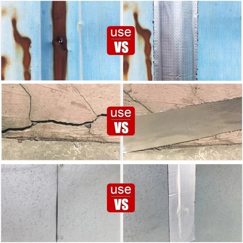 Duurzame waterdichte afdichtingstape; universele butyl/aluminium tape voor langdurige reparaties en sterke hechting.