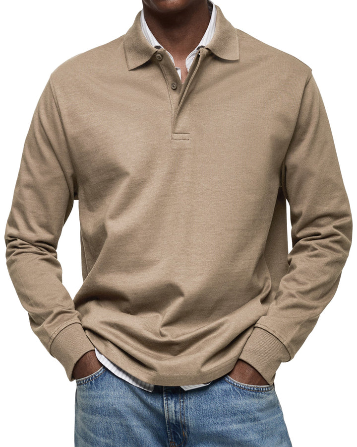 Tijdloze heren polo met lange mouwen, ontworpen voor dagelijks comfort en een nette uitstraling.