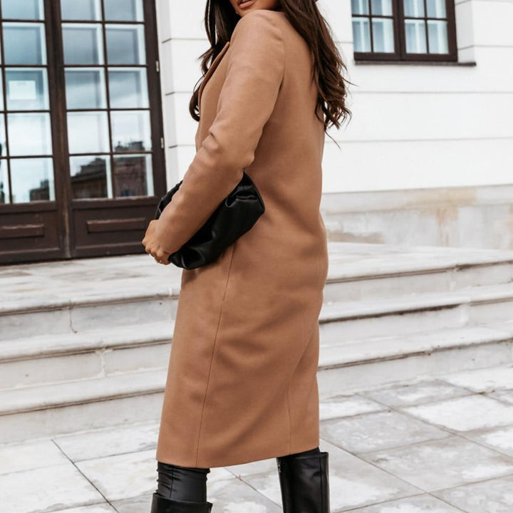 Luxe kasjmier damesjas, lang model. Comfortabele en elegante bovenkleding voor koude dagen.
