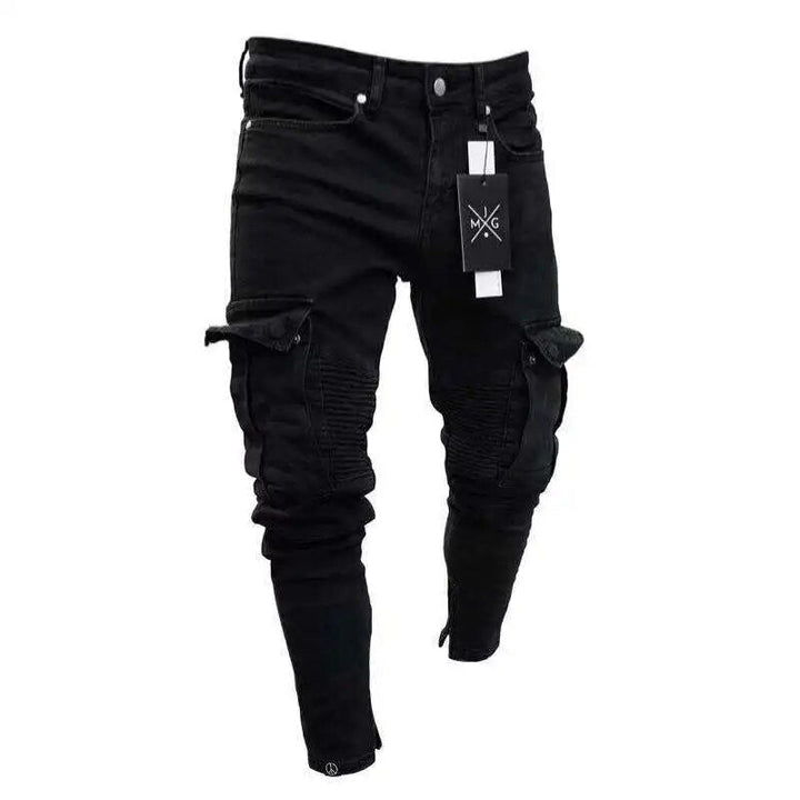 Duurzame denim cargo broek voor heren, comfortabel en stijlvol met praktische zakken.