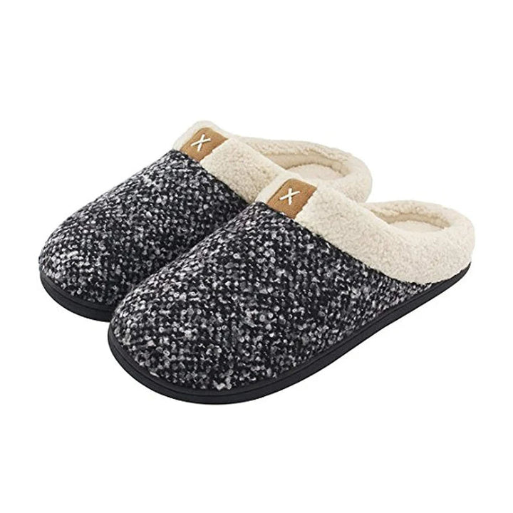 Heren warme indoor instappers met antislip zool, ideaal voor comfort en winterwarmte thuis.