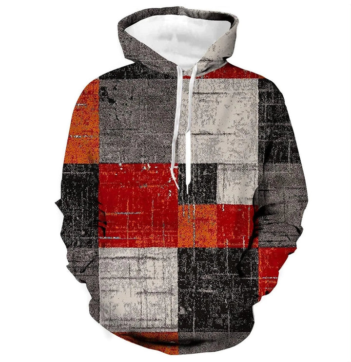 Stijlvolle heren geruite capuchontrui, oversized model, geruit design, ideaal voor een vintage look.