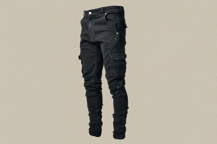 Veelzijdige grijze heren stretch jeans, duurzaam en comfortabel, perfect voor een moderne casual look.