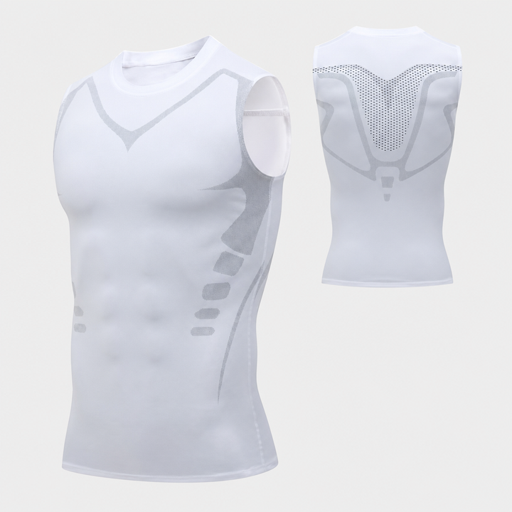 Heren ondershirt voor een betere houding en meer zelfvertrouwen. Corrigerend met rugondersteuning en discreet.