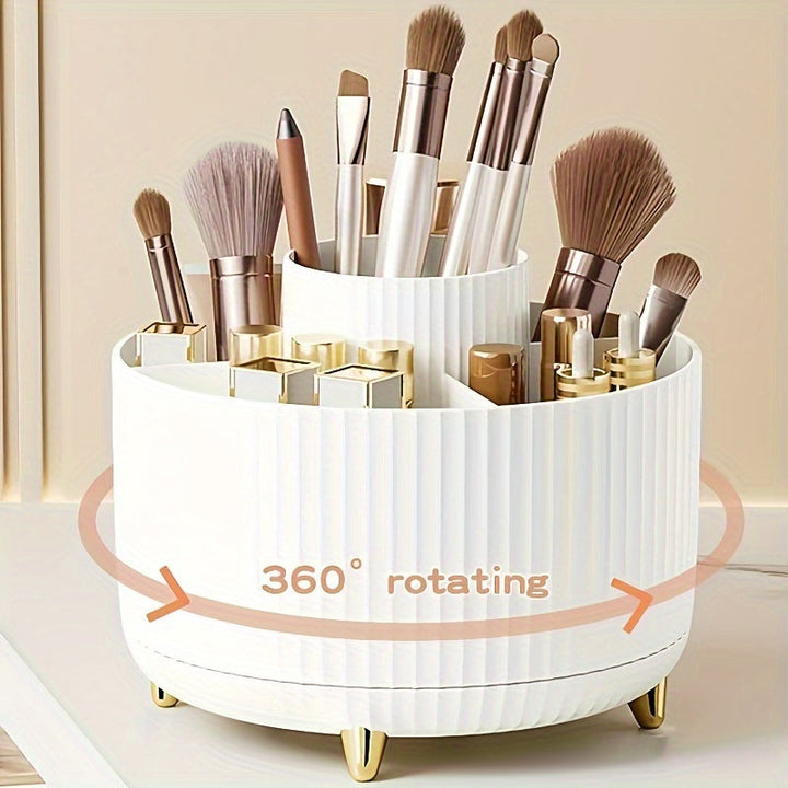 360° draaibare make-up opberger van transparant acryl, ideaal voor kaptafel.