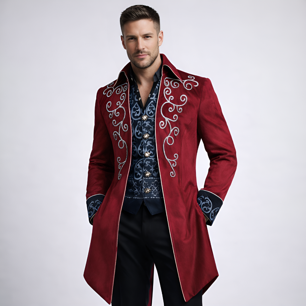 Heren gotische blazer, zwart, elegante steampunk jas voor speciale gelegenheden en feesten.