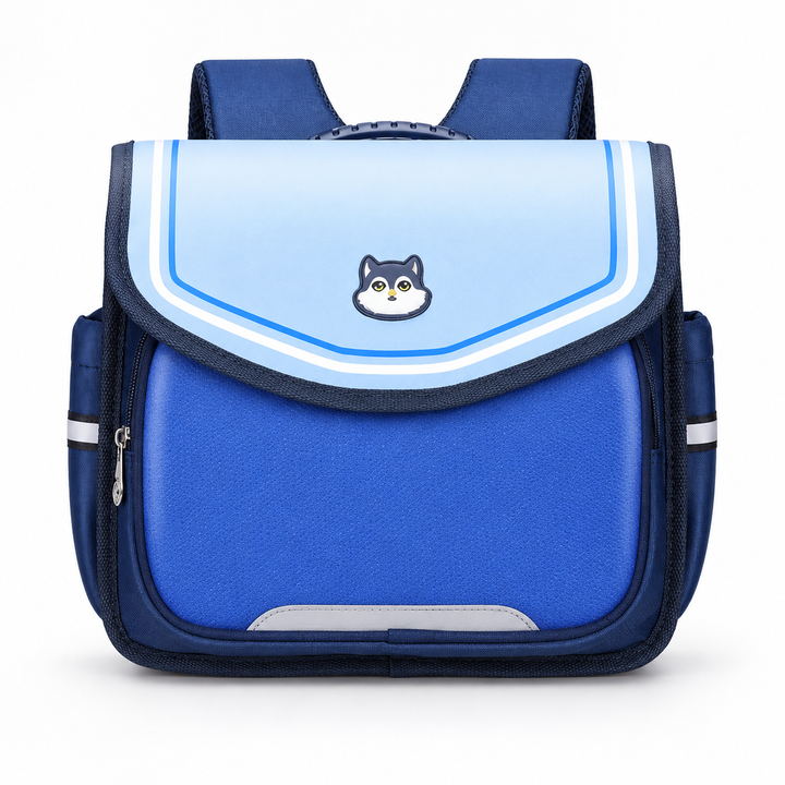 Moderne kindertas met speels design; multifunctioneel voor school, opvang en uitstapjes van kleintjes.