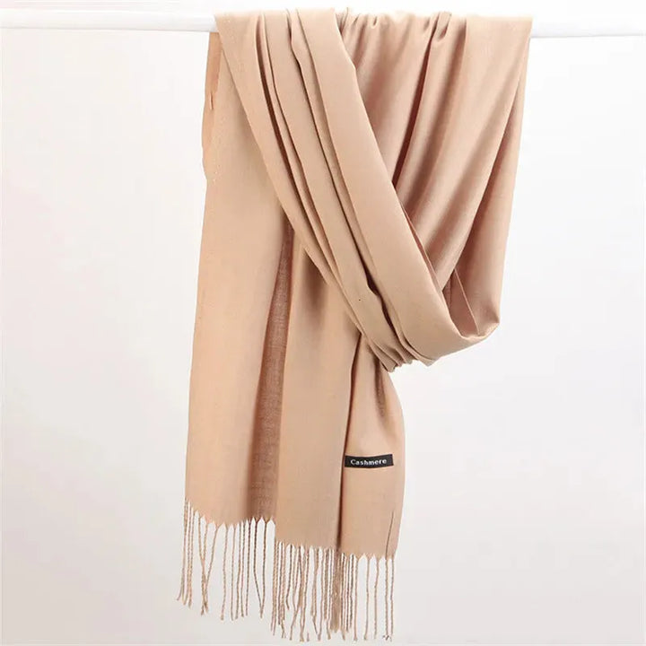 Elegante effen kasjmier sjaal, warme en zachte comfortabele wintersjaal voor dames.