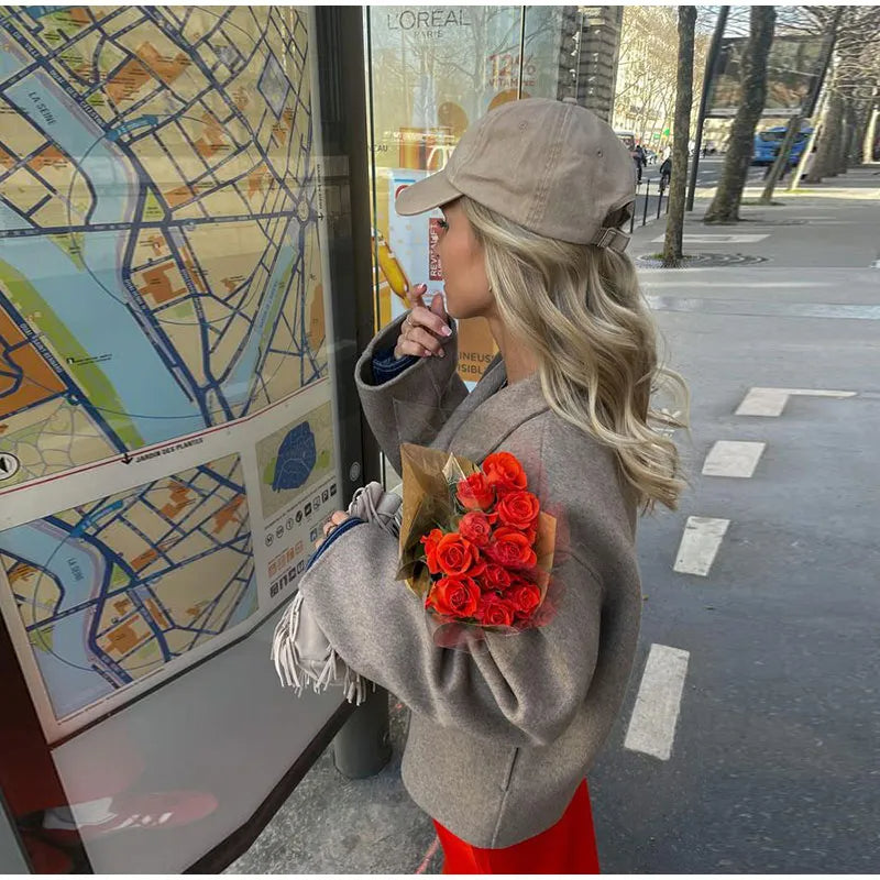 Dames winterjas, trendy vintage look, warm en met losse pasvorm.