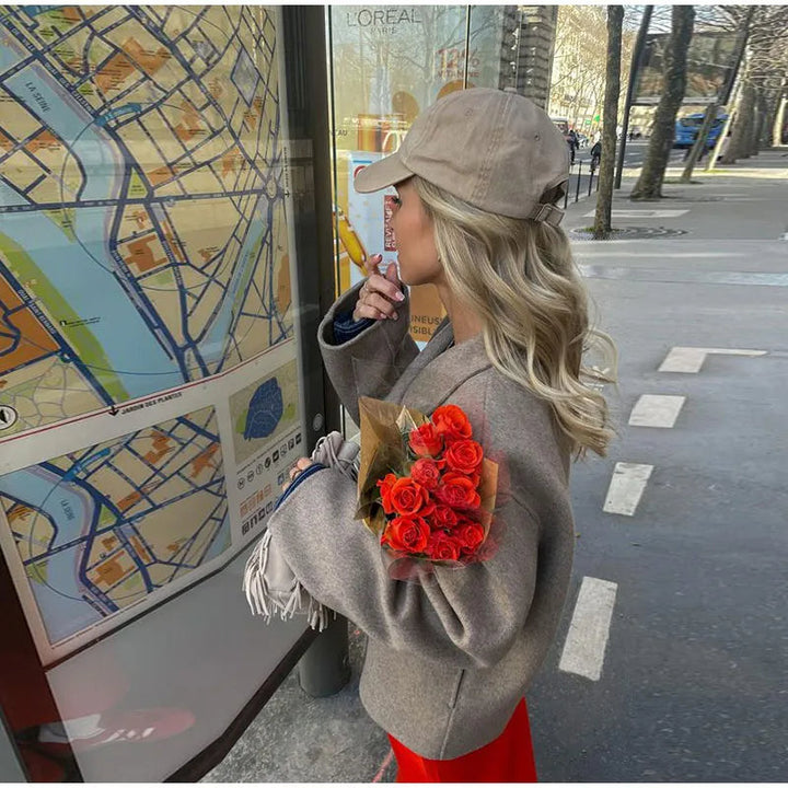 Dames winterjas, trendy vintage look, warm en met losse pasvorm.