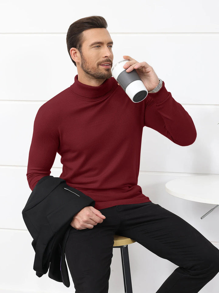 Hoogwaardige gebreide heren coltrui, zacht en warm. Essentiële wintertrui voor comfortabele kleding.
