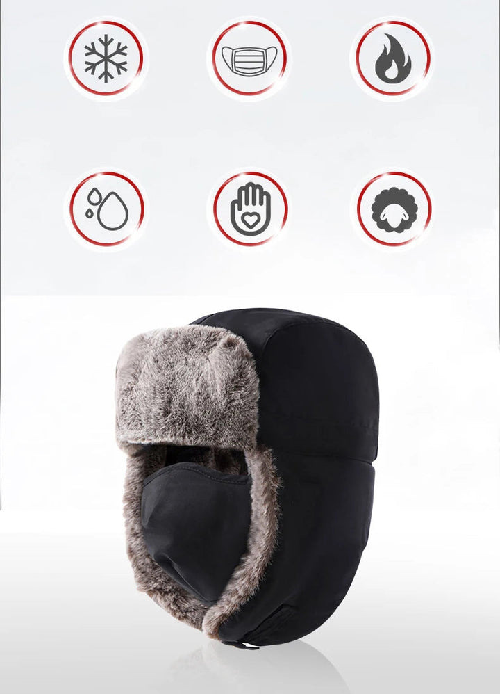Zwarte muts, een onmisbaar accessoire voor skiën en snowboarden in de winter.