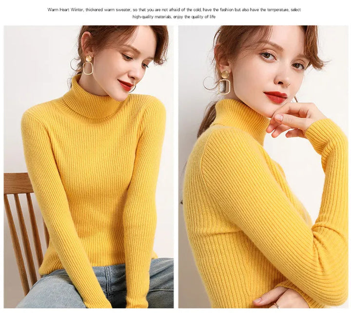 Effen dames coltrui, gebreid en casual. Perfect voor koude dagen, met lange mouwen.