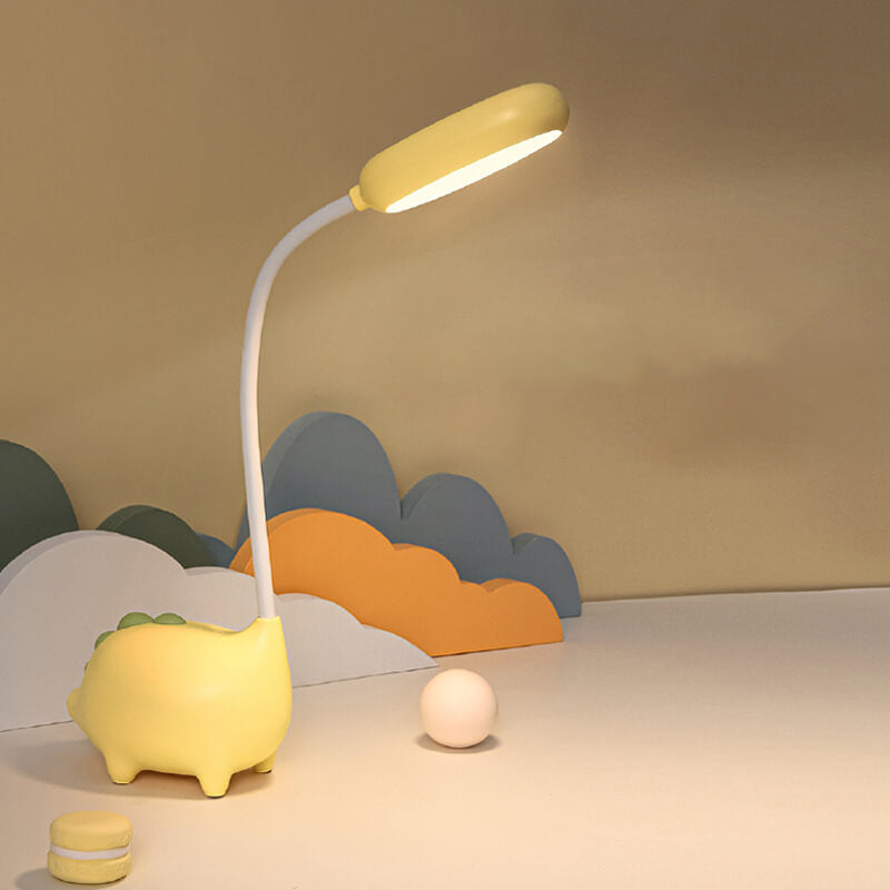 Decoratieve dinosaurus leeslamp en nachtlampje, USB oplaadbaar voor kinderkamer.