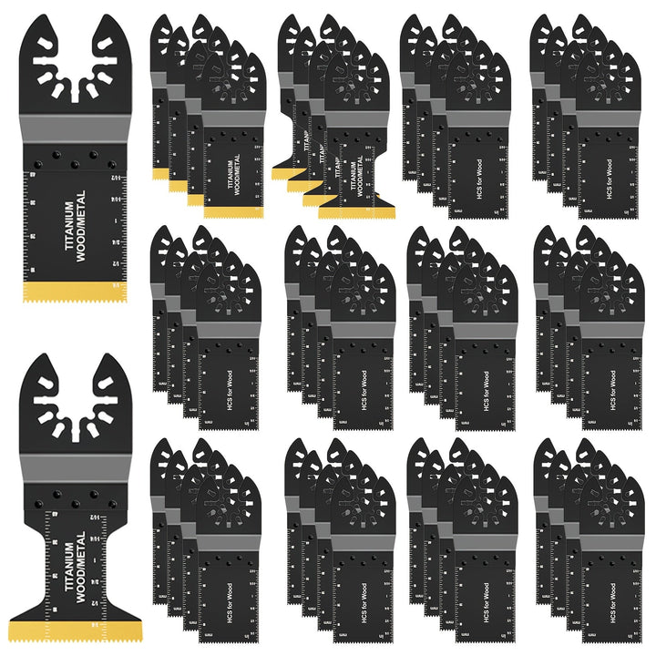 Efficiënte titanium gecoate multitool zaagbladen voor snelle zaagsneden en minder slijtage. Precisie zagen.