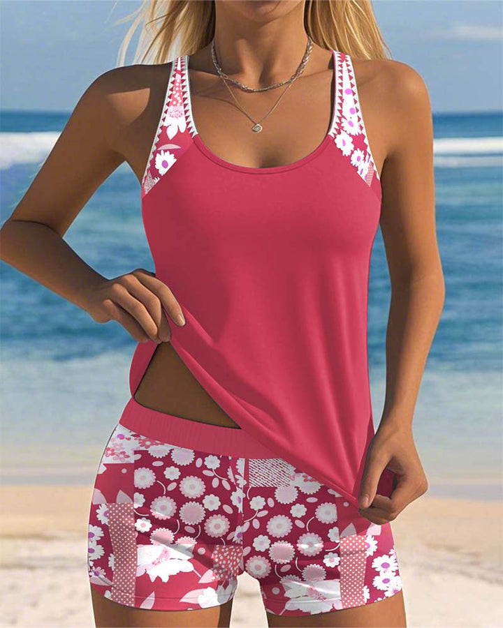 Veelzijdige elegante tankini set voor dames, ideaal voor zwembad, strandvakantie en meer.