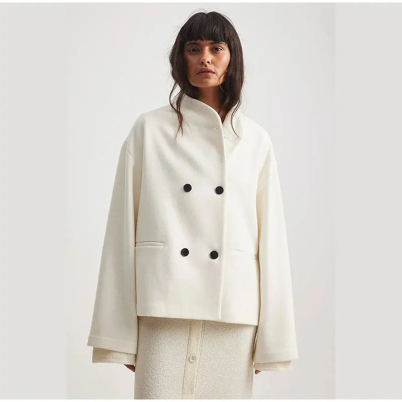 Comfortabele dames winterjas, vintage en trendy, warme losse pasvorm.