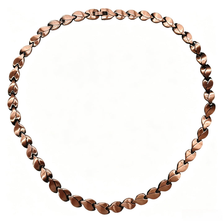 Mooie unisex koperen ketting met fijn gevlochten design, prachtig cadeau idee met tijdloze vintage look.