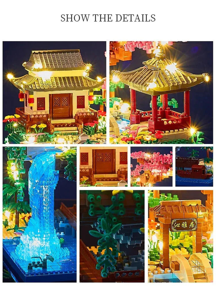 Voltooide boomhut met levendige kersenbloesem & licht. Perfecte display of cadeau voor modelbouw volwassenen.