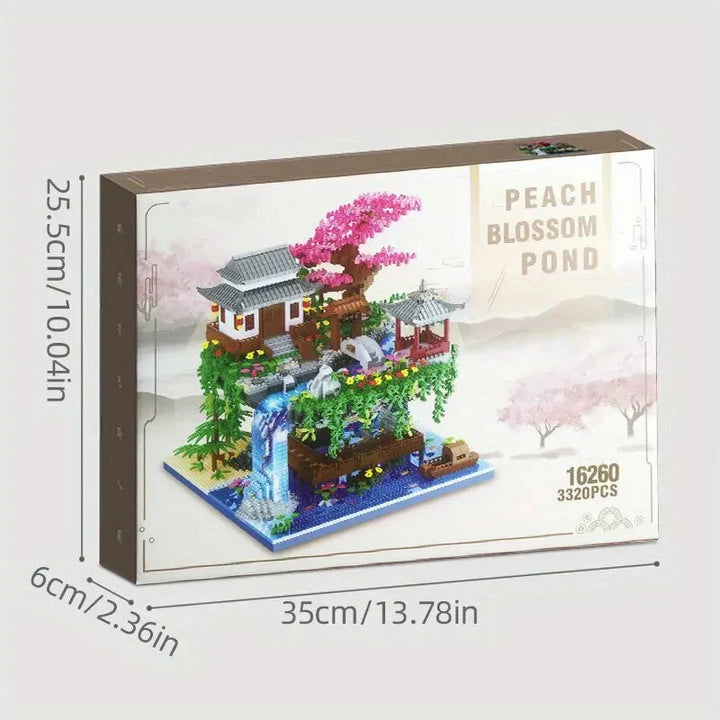 Boomhut bouwset met kersenbloesem en licht, een ontspannend DIY project voor volwassenen en kinderen.