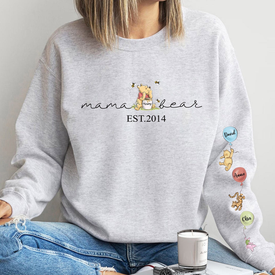 Casual custom trui met kindernamen, uniek unisex geschenk voor familie, comfortabel en persoonlijk.