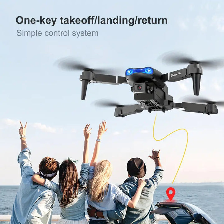 HD camera drone met led verlichting, opvouwbaar ontwerp voor scherpe luchtfotografie en stabiele videobeelden.