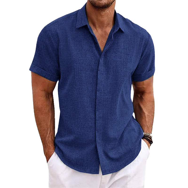 Comfortabel heren zomershirt, korte mouwen, casual overhemd, perfect voor warme dagen en avonden.