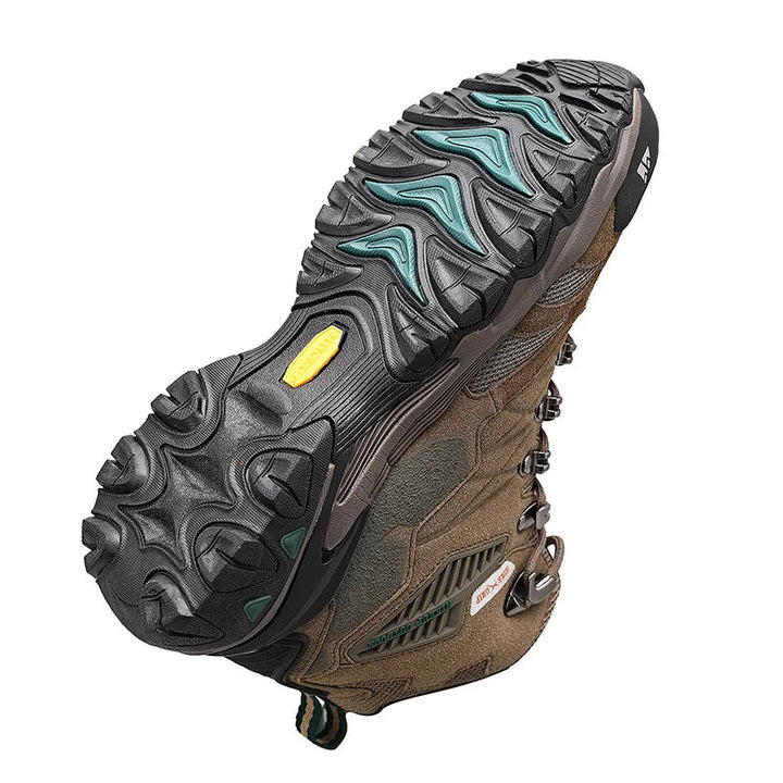 Zwarte heren waterdichte wandelschoenen, hoogmodel, comfortabel en stevig voor outdoor avonturen.