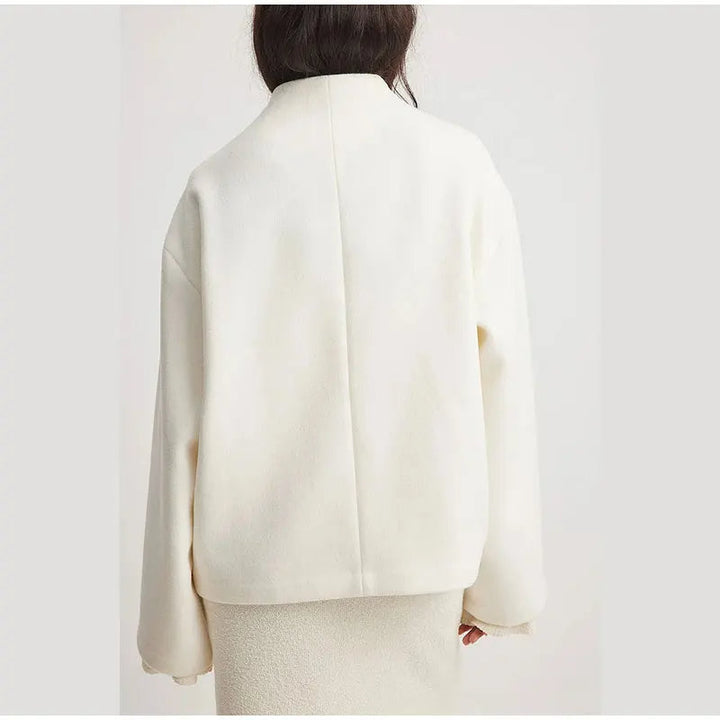Elegante vintage dames winterjas, warme outwear met dubbele rij knopen.