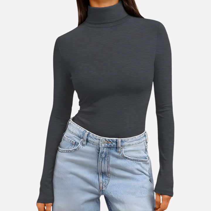 Stijlvolle dames coltrui top met lange mouwen, perfect als veelzijdige basislaag voor dagelijkse mode.