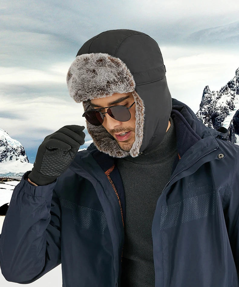Comfortabele zwarte muts, waterdicht en ademend, ideaal voor wintersport.