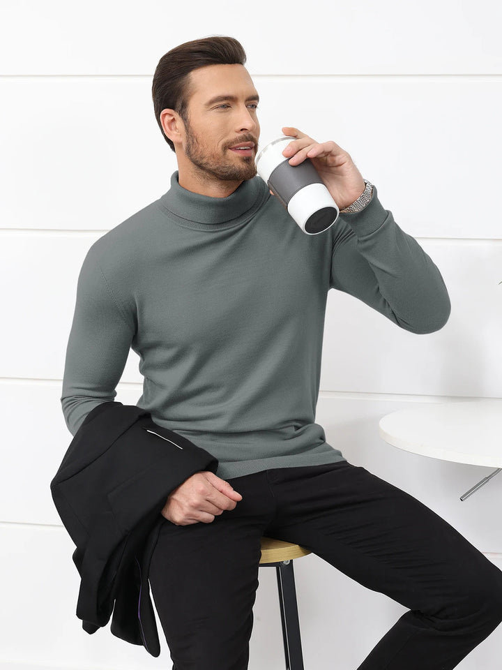 Casual gebreide coltrui voor mannen, comfortabele herfst- en winterkleding. Warme herenmode trui.