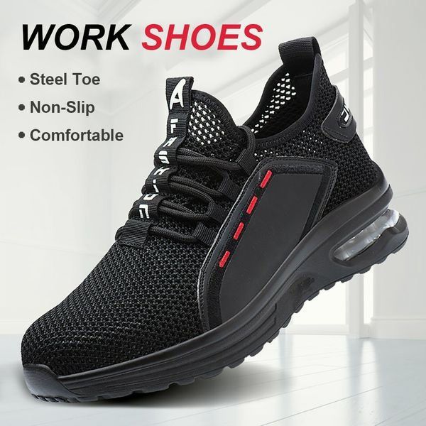 Lichtgewicht SteelFlex One werkschoenen, ademend en comfortabel, met stalen neus voor veiligheid.